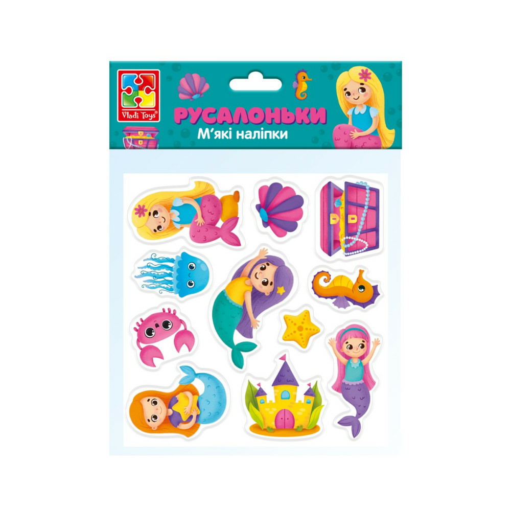 Фото, Видеообзоры набір для творчості м'які наліпки «русалоньки» vladi toys vt4210-09