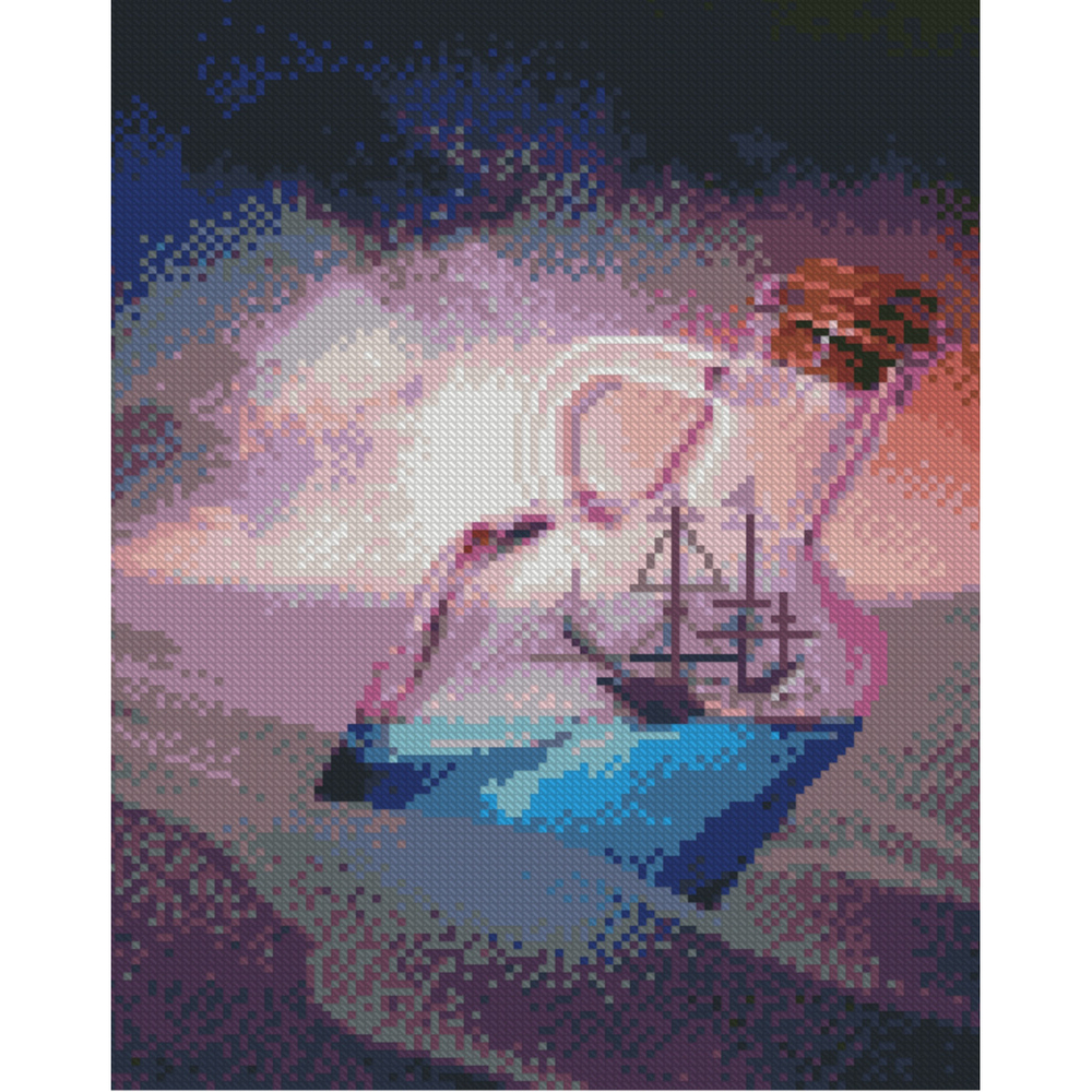 Фото, Відеоогляди алмазна мозаїка strateg преміум корабель у пляшці розміром 30х40 см (hx483)