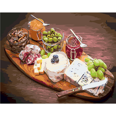 Картина за номерами Strateg ПРЕМІУМ Сочний натюрморт з лаком розміром 40х50 см SY6107