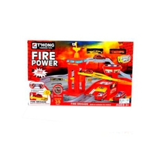 Гараж TH 8360 (30шт) пожарная станция, 35 дет, машинки 2шт (жел) 6,5см, в кор-ке, 40,5-25,5-7см