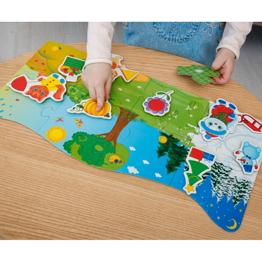 Фото, Відеоогляди пазл з липучками «4 сезони» для найменших vt2907-04