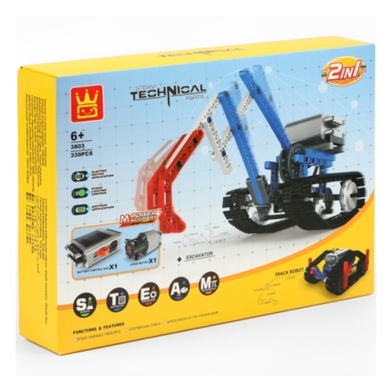 Конструктор трансформер 2 в 1 Wange Экскаватор и гусеничный робот 3803