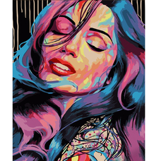 Картина за номерами Strateg ПРЕМІУМ Барвиста дівчина розміром 40х50 см (GS593)