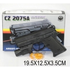 Пістолет CZ2075A (A810712 (144шт / 2) батар., Лазер, пульки,, в кор. 19,5 * 12,5 * 3,5 см