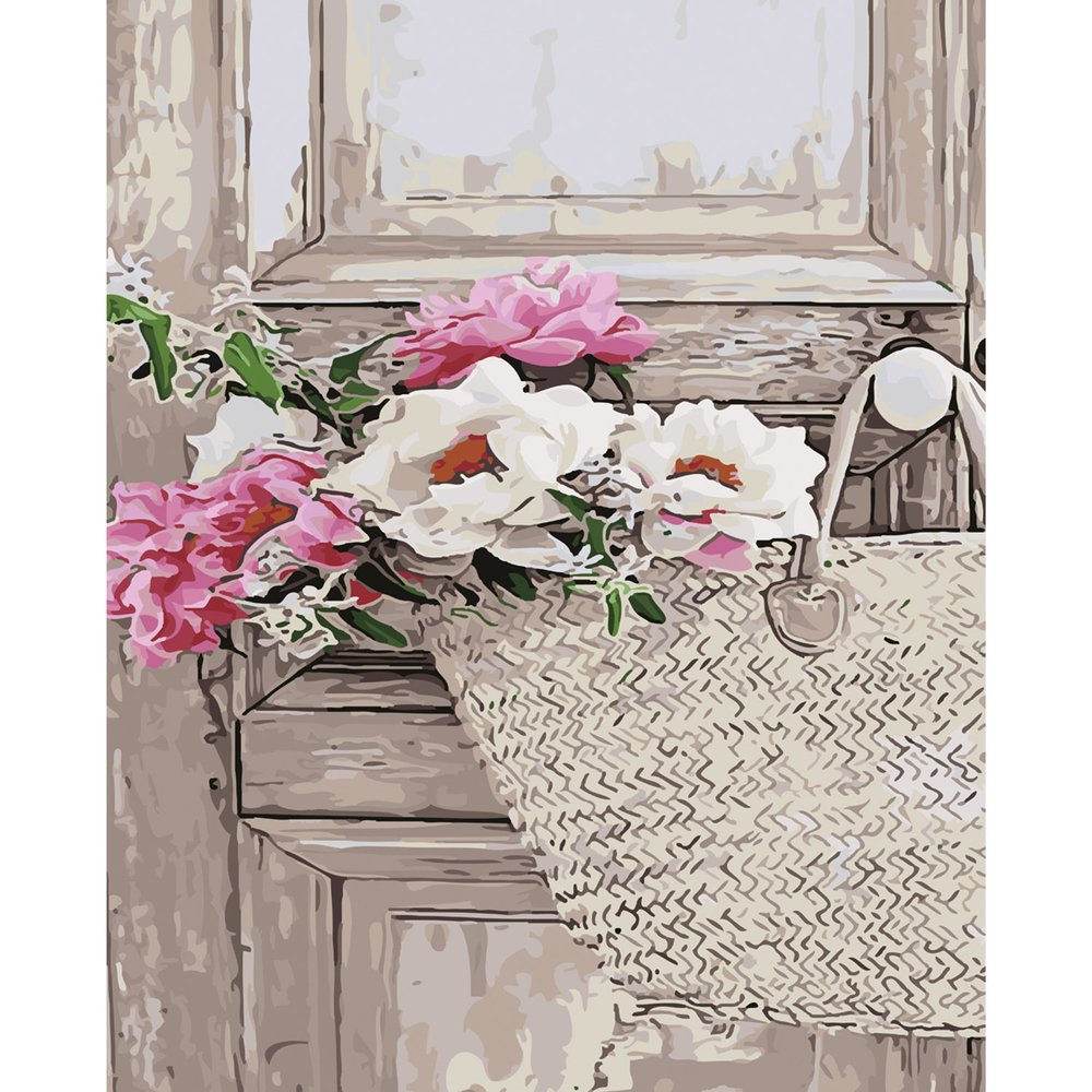 Фото, Видеообзоры картина за номерами strateg преміум квіти з собою з лаком розміром 40х50 см sy6074