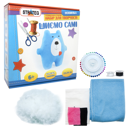 Фото, Відеоогляди набір для творчості strateg шиємо самі ведмежа українською мовою (іп-02)