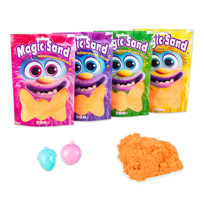 Фото, Відеоогляди кінетичний пісок strateg magic sand в пакеті 39401-7 помаранчевий, 0,200 кг