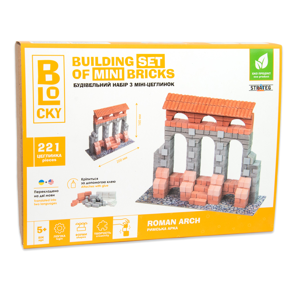 Фото, Видеообзоры будівельний набір для творчості з міні-цеглинок blocky римська арка strateg (31018)