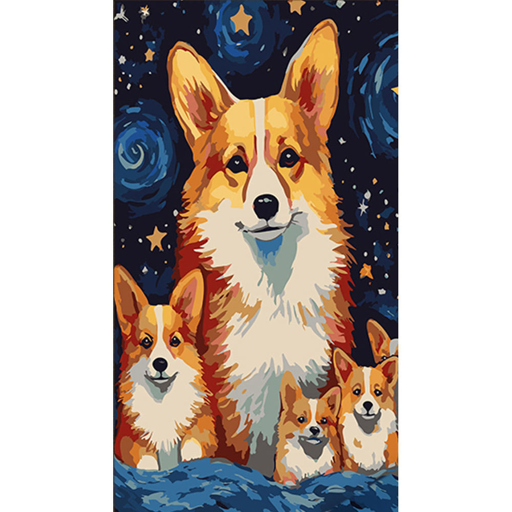 Фото, Видеообзоры картина за номерами strateg гарненькі коргі розміром 50х25 см (ww158)