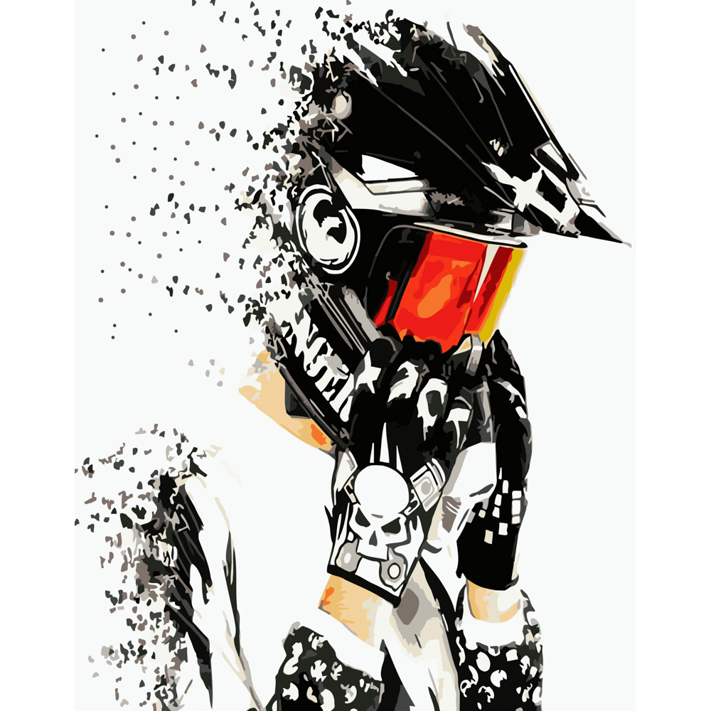 Фото, Видеообзоры картина за номерами strateg преміум мото-гонщик розміром 40х50 см (dy228)