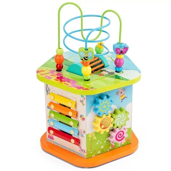 Розвиваюча дерев'яна іграшка (бизиборд, пальчиковий лабіринт, ксилофон)