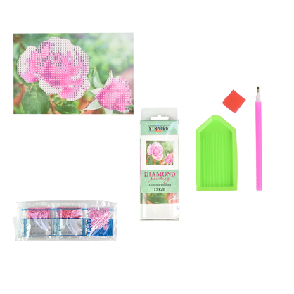 Фото, Відеоогляди алмазна мозаїка strateg преміум ніжність рожевих троянд без підрамника розміром 10х15 см (yab14430)