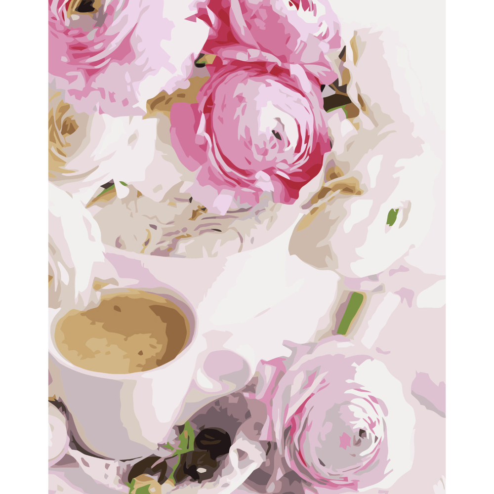 Фото, Відеоогляди картина за номерами strateg преміум ранкова кава з лаком розміром 40х50 см va-3772