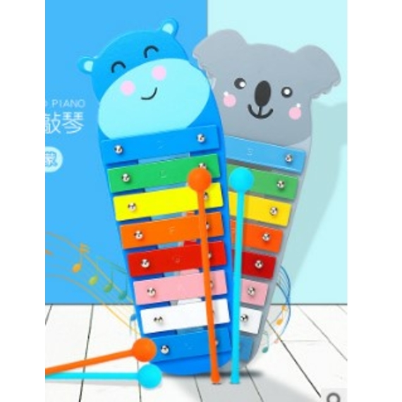 Дерев'яний ксилофон Коала/Бегемот дитяча музична розвиваюча іграшка інструмент 2 палички для дітей