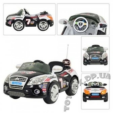 Машина M 0411 R-1-2 (1шт) р/у,2 мотора 6V/25W,аккум 6V/10AH,MP3, 3-8лет,черн-бел, 111-65,5-47см