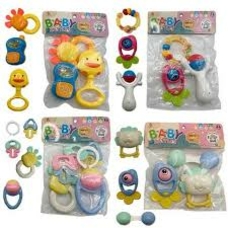 Брязкальце 054-4/5/7/8 з прорізувачем 4в. 3шт в кул. 25*20/320/