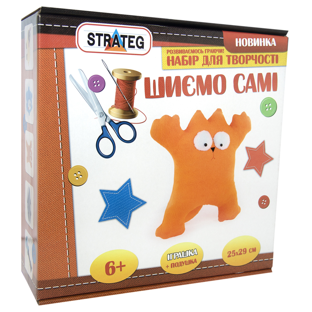 Фото, Видеообзоры набір для творчості strateg шиємо самі котик українською мовою іп-09