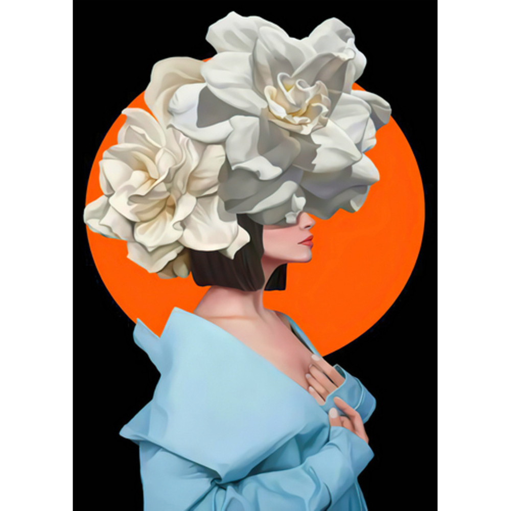 Фото, Видеообзоры алмазна мозаїка strateg преміум квіти на голові без підрамника розміром 30х40 см  (jsdf82170)