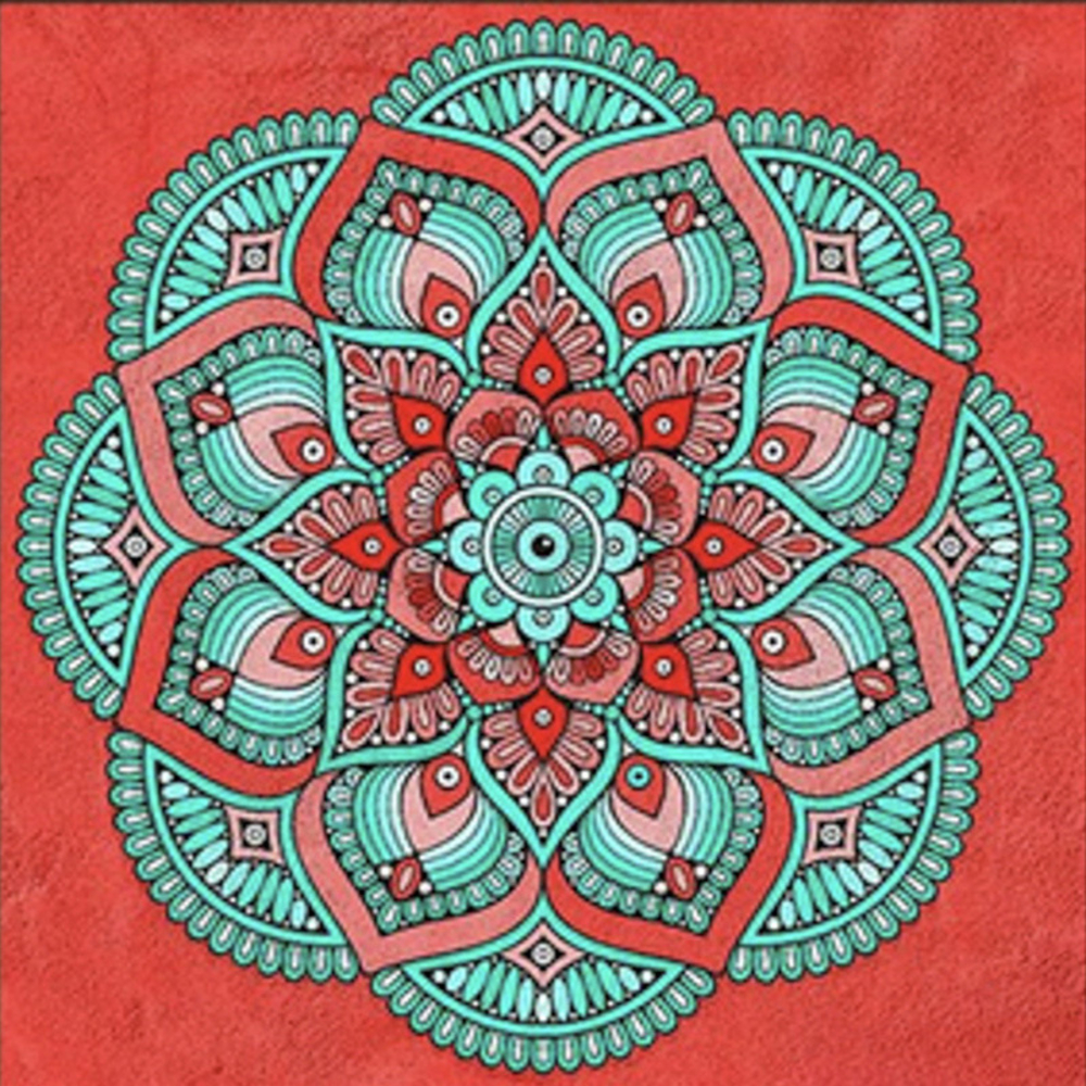 Фото, Відеоогляди алмазна мозаїка strateg преміум  індійська мандала розміром 30х30 см  (me13810)