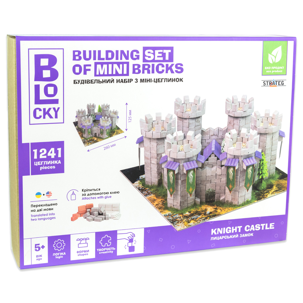Фото, Видеообзоры будівельний набір для творчості з міні-цеглинок blocky лицарський замок strateg (31005)