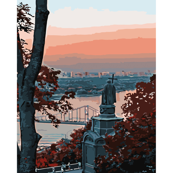 Отзывы  картина за номерами strateg преміум володимирська гірка  з лаком розміром 30х40 см (ss-6588)