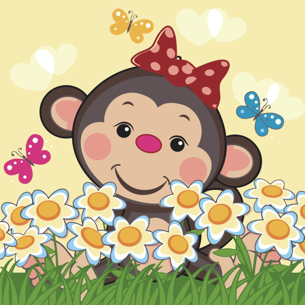 Фото, Відеоогляди картина за номерами strateg преміум мавпенятко з лаком розміром 30х30 см es082