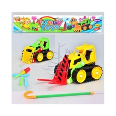 Конструктор 6701 (96шт) трактор-каталка, на палке, 2 вида, в кульке, 12-11-10,5см