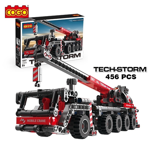 Конструктор Cogo Tech-Storm Будівельний кран 5807, підйомний кран, 456 дет