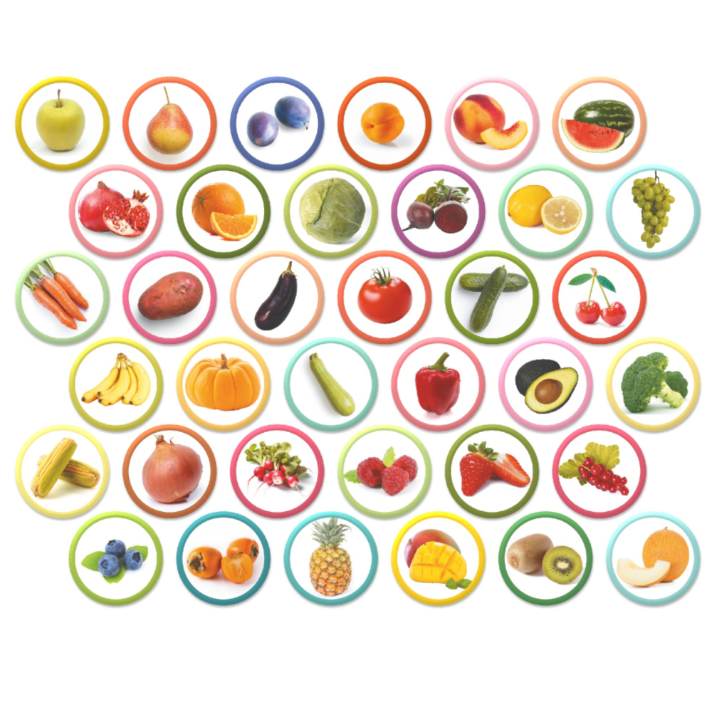 Фото, Видеообзоры набір магнітів dodo монтессорі овочі, фрукти і ягоди