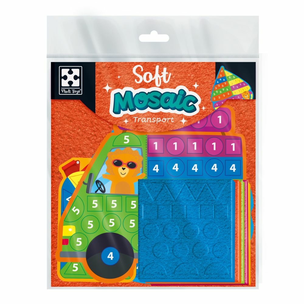 Фото, Видеообзоры набір для творчості vladi toys зі плюшевою мозаїкою «транспорт» vt4511-19