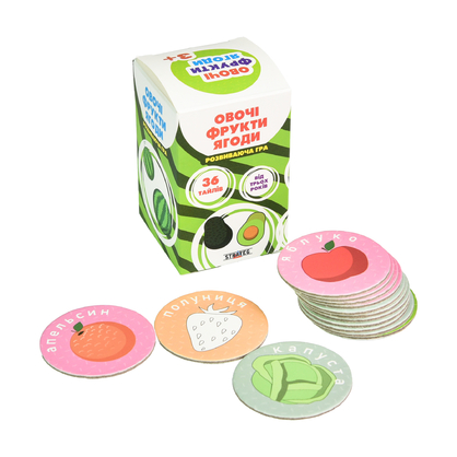 Фото, Видеообзоры настільна гра strateg овочі, фрукти, ягоди розвиваюча українською мовою (30772)