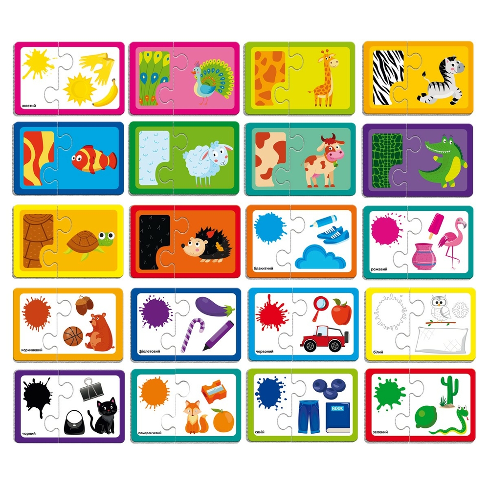 Фото, Видеообзоры гра настільна «знайди пару. кольори та забарвлення тварин» vladi toys vt5003-02