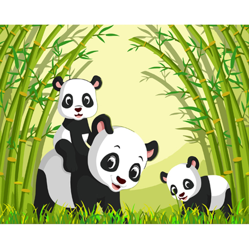Фото, Відеоогляди картина за номерами strateg преміум сім'я пандочок з лаком розміром 30х40 см (ss6704)