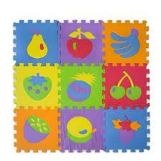 Килимок-пазл EVA1910 (24шт) фрукти, 9дет, в плівці 30*30см