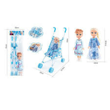 Візок з лялькою YL1017A (48) 2 види, металева основа, 35см, у пакеті