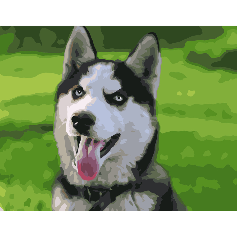 Фото, Відеоогляди картина за номерами strateg преміум хаскі з лаком розміром 40х50 см va-3632