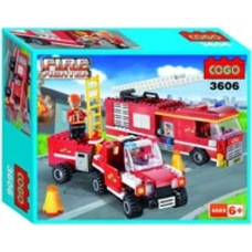 Конструктор COGO Пожежна техніка 3606 Червоний на 324 деталі + міні фігурки