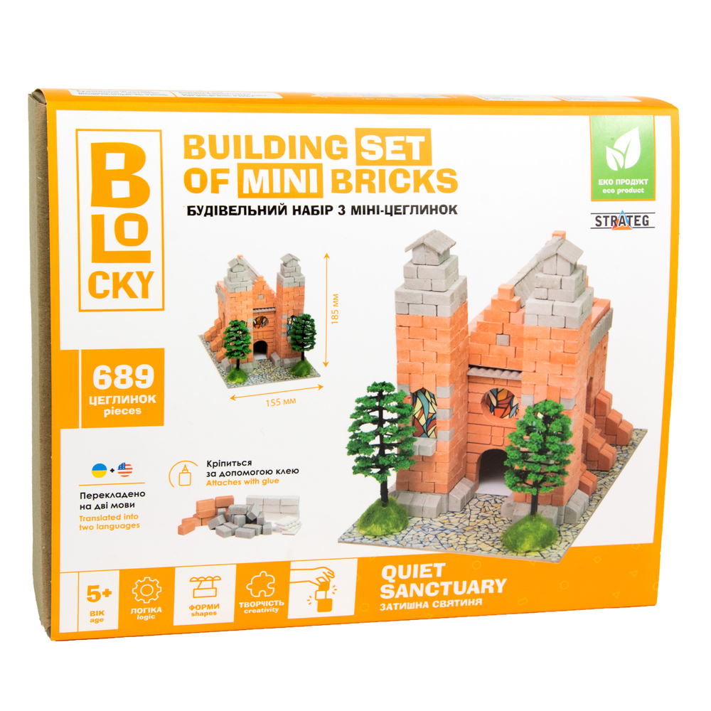 Фото, Видеообзоры будівельний набір для творчості з міні-цеглинок blocky затишна святиня strateg (31010)