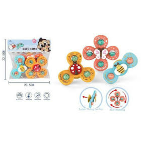 Брязкальце-спінер 3209 (144/2) 3шт., на присосці, в пакеті