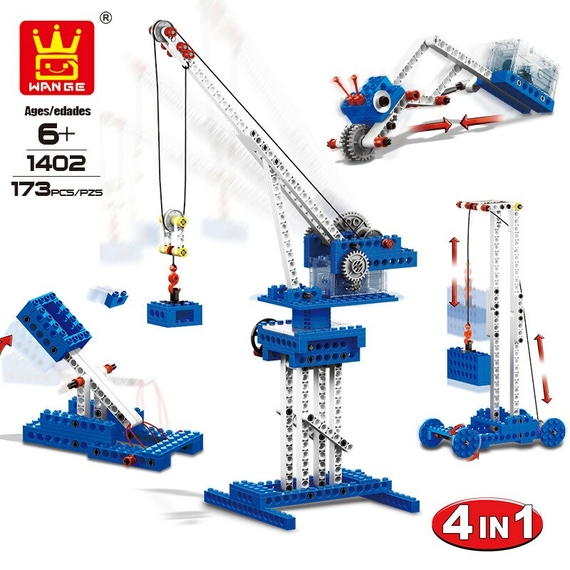 Конструктор электромеханический Wange Строительный кран 4 в 1 (1402)