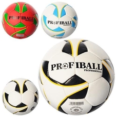 М'яч футбольний PROFIBALL 2500-2ABC (30 шт) розмір 5, ПУ 1,4мм, 4слоя, 32панелі, 410-430г, 3 кольори