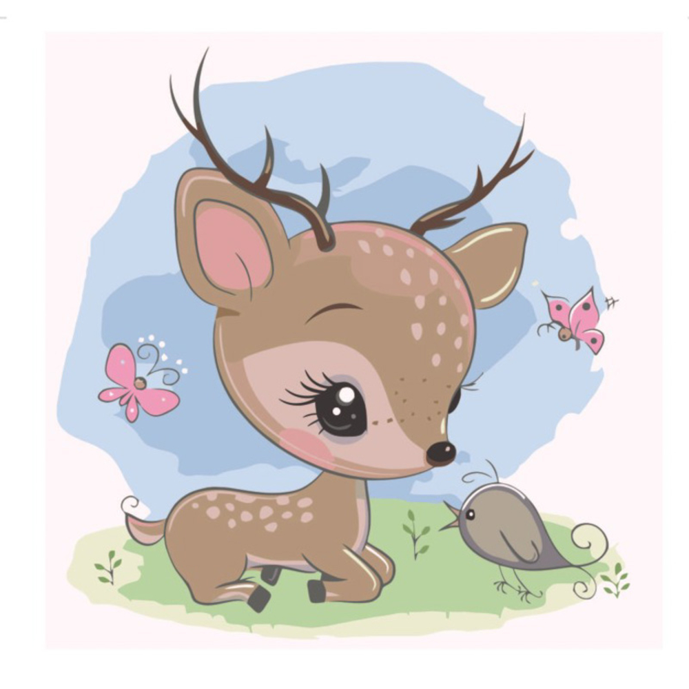 Фото, Відеоогляди картина за номерами strateg преміум оленя бембі з лаком розміром 30х30 см es020