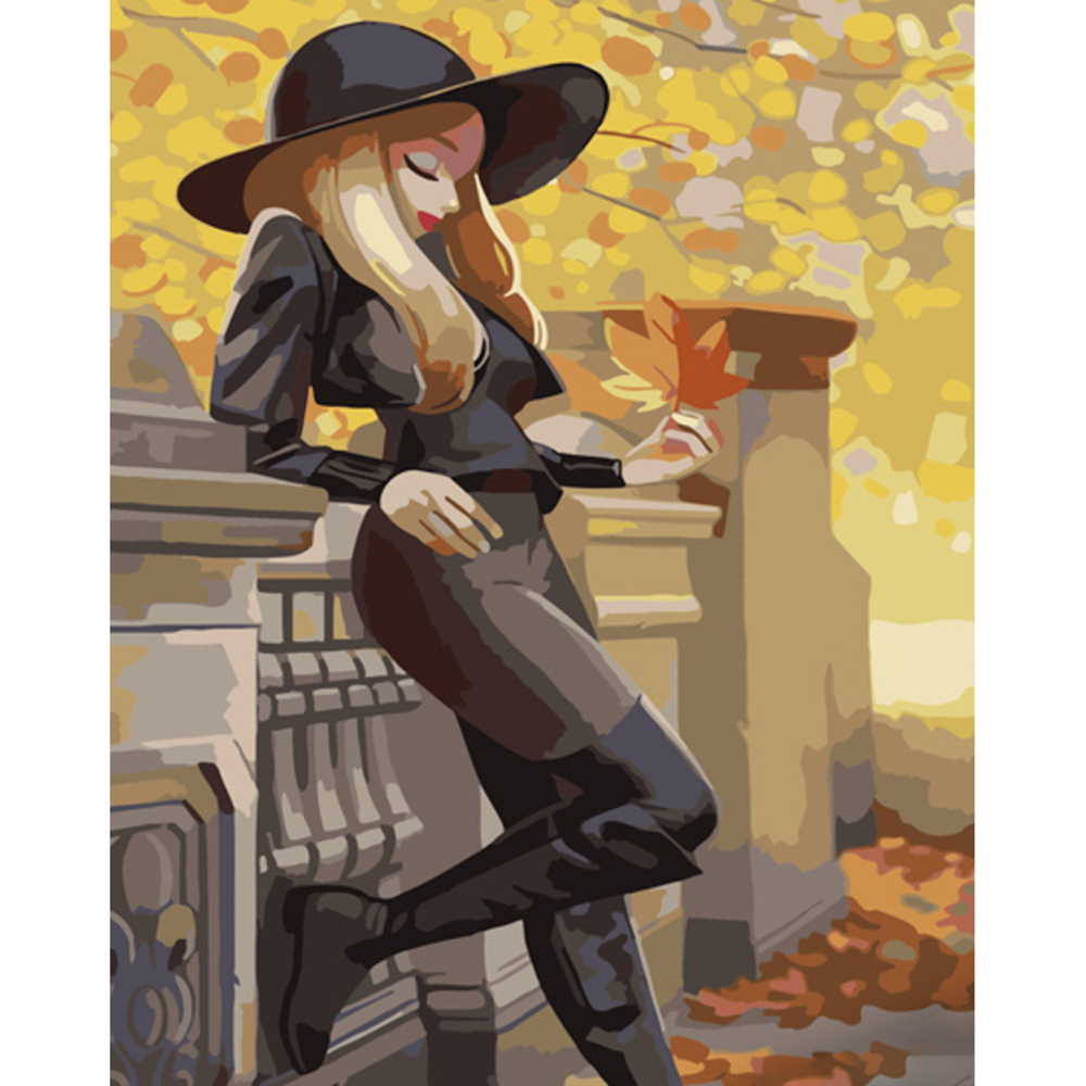 Фото, Відеоогляди картина за номерами strateg преміум жінка в чорному розміром 40х50 см (gs864)