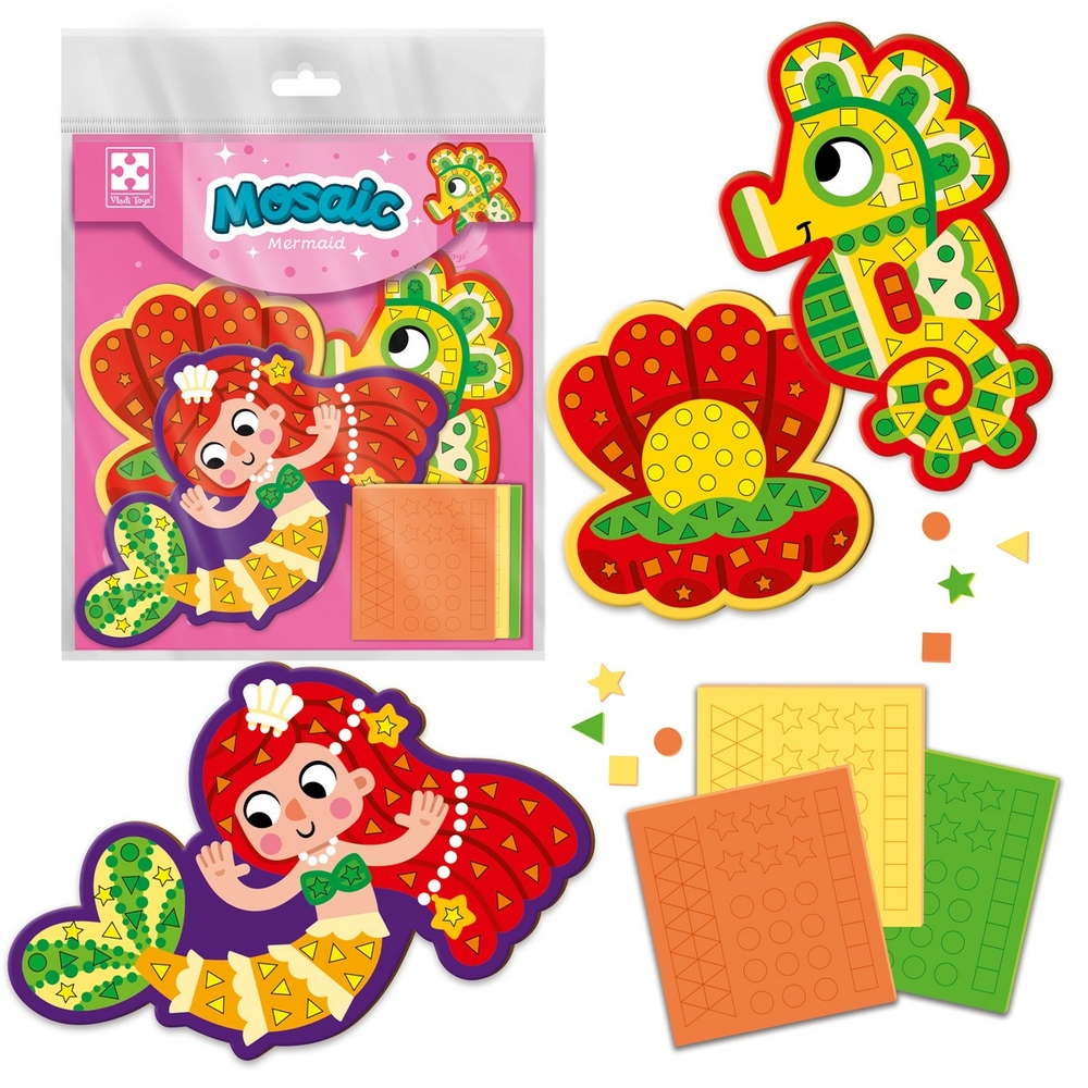 Фото, Видеообзоры набір для творчості м'яка мозаїка «русалонька» vladi toys vt4511-07