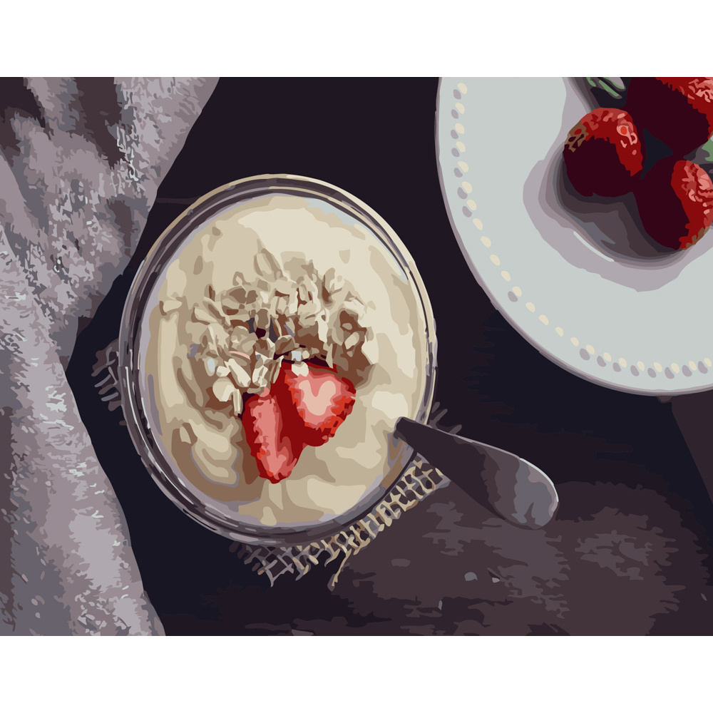 Фото, Відеоогляди картина за номерами strateg преміум йогурт з полуницею розміром 40х50 см (gs258)