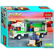 Конструктор COGO CG3411 Грузовик с погрузчиком 259дет.кор.29*6,3*23 ш.к./24/