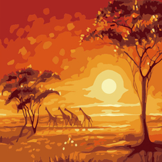 Картина за номерами Strateg Жирафи розміром 20х20 см (HH5576) Картина за номерами Strateg Жирафи розміром 20х20 см (HH5576)