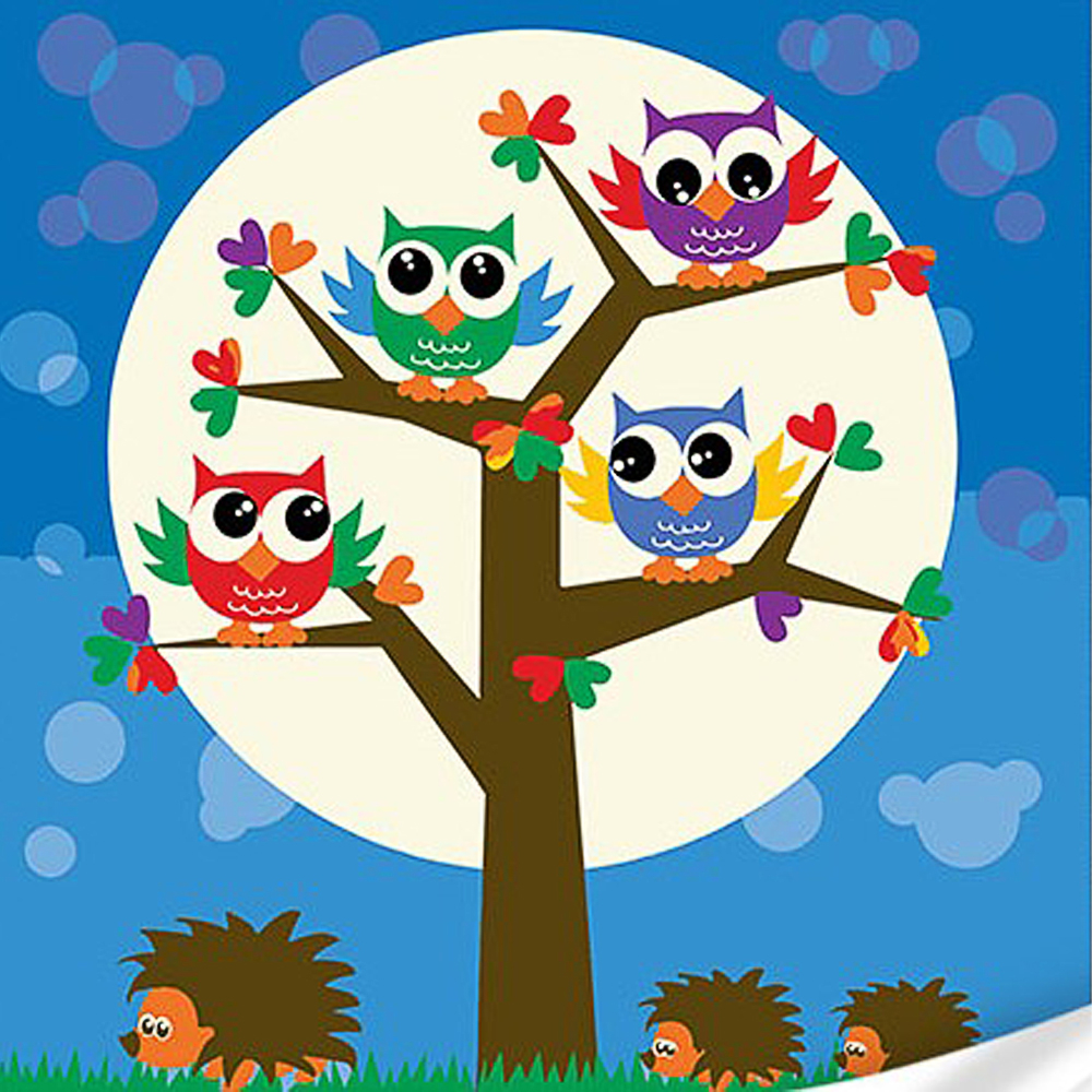 Фото, Видеообзоры картина за номерами strateg преміум совенята та їжачки з лаком та з рівнем розміром 30х30 см (es-0872)