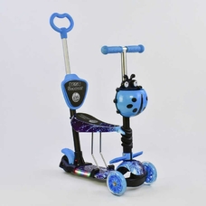 Самокат 5в1 55001 (1) Best Scooter, АБСТРАКЦИЯ, PU колеса, ПОДСВЕТКА ПЛАТФОРМЫ И КОЛЕС, в коробке [К