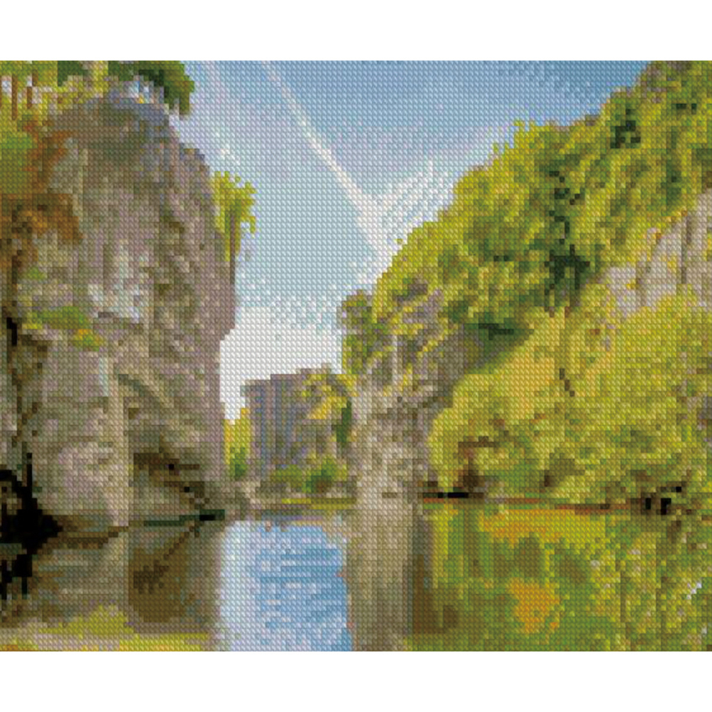 Фото, Видеообзоры алмазна мозаїка strateg преміум бухта серед скал 30х40 см hx233